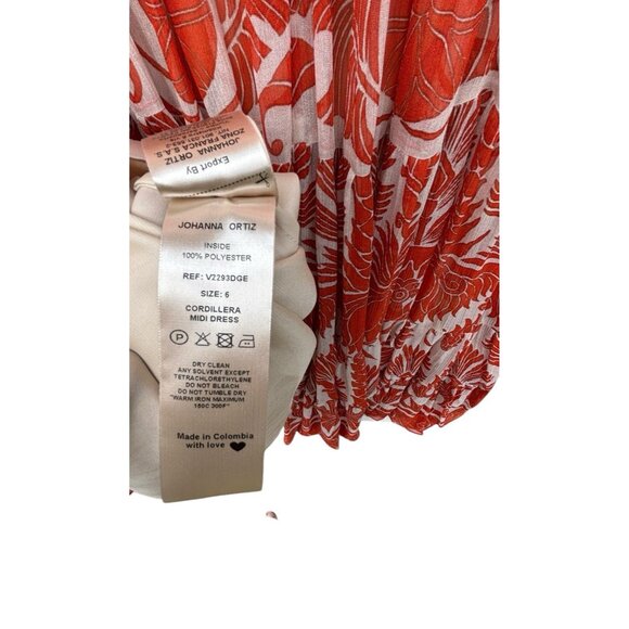 JOHANNA ORTIZ Cordillera Gathered Printed Chiffon Midi Dress In Ecru Wildfire 6 - Picture 4 of 6